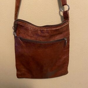 Vintage Valentina brown leather cross body bag